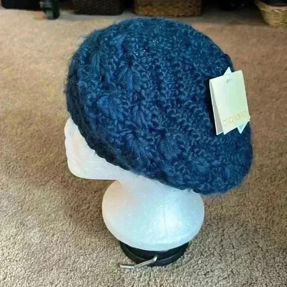 New Charlotte Hand Knit Hat winter navy - Picture 1 of 3